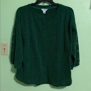 NWT Liz Claiborne Emerald Knit Top